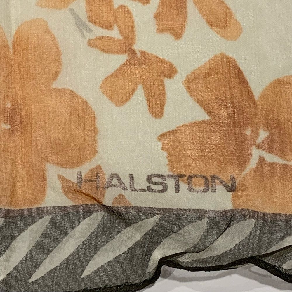 Halston‎ Silk Floral Scarf